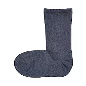 [MUJI無印良品]女棉混腳跟特殊編織錐形直角襪 21~25cm 煙燻藍