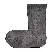 [MUJI無印良品]女棉混腳跟特殊編織錐形直角襪 21~25cm 墨灰