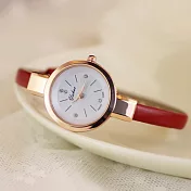 Watch-123 王牌女神-時尚小錶盤氣質細帶圓形手錶 _紅色
