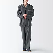 [MUJI無印良品]男有機棉無側縫法蘭絨家居睡衣 S-M 墨灰