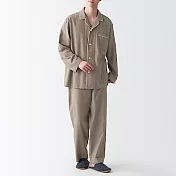 [MUJI無印良品]男有機棉無側縫法蘭絨家居睡衣 S-M 棕色