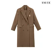 【AMIEE】簡約立挺寬鬆大衣外套(KDC-7423) S 咖色