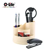 【O-Life】文具整理收納盒 (桌面整理 辦公桌收納) 米色