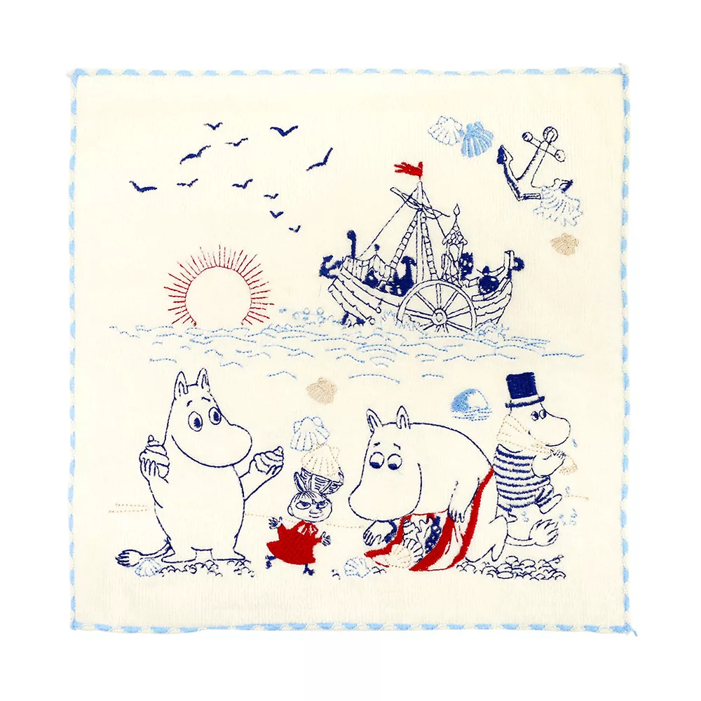 【日本丸真】Moomin刺繡小方巾 (撿貝競賽)