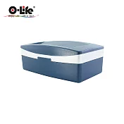 【O-Life】三層置物收納盒(珠寶盒 桌面收納 文具收納) 深藍色