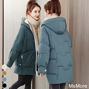【MsMore】韓版寬鬆麵包羽絨棉保暖外套#111163- M 藍