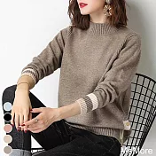 【MsMore】韓版寬鬆氣質雅致針織上衣#111217- F 棕