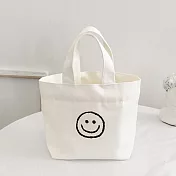 【素包包】少女微笑午餐外出日常小物悠遊手提袋(5色任選) _白色
