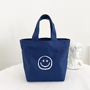【素包包】少女微笑午餐外出日常小物悠遊手提袋(5色任選) _藍色