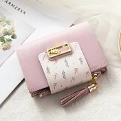 【JENG】麥穗流蘇小巧大器卡包錢包一體女生短夾(5色任選) _紫色