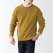 [MUJI無印良品]男美麗諾羊毛中密織圓領針織衫 M 煙燻黃