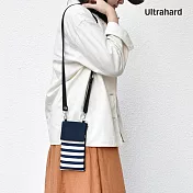 Ultrahard 簡約隨身斜背手機包 -  深藍條紋