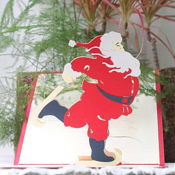 3D立體紙雕卡片‧ 耶誕快樂‧耶誕卡‧聖誕卡‧ 聖誕老公公送禮物