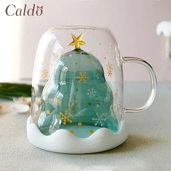 【Caldo卡朵生活】耶誕假期雙層耐熱造型玻璃杯