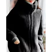 【MsMore】溫暖羊羔絨百搭氣質外套#108456 M 黑