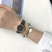Watch-123 女生小錶盤清晰刻度實用手錶(6色任選) _黑盤黑帶