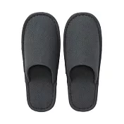 [MUJI無印良品]棉織EVA底部左右皆可使用拖鞋 M 墨黑