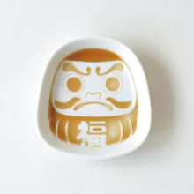 【KAKUNI】日本達摩造型陶瓷醬油皿 ‧ 白(健康運)