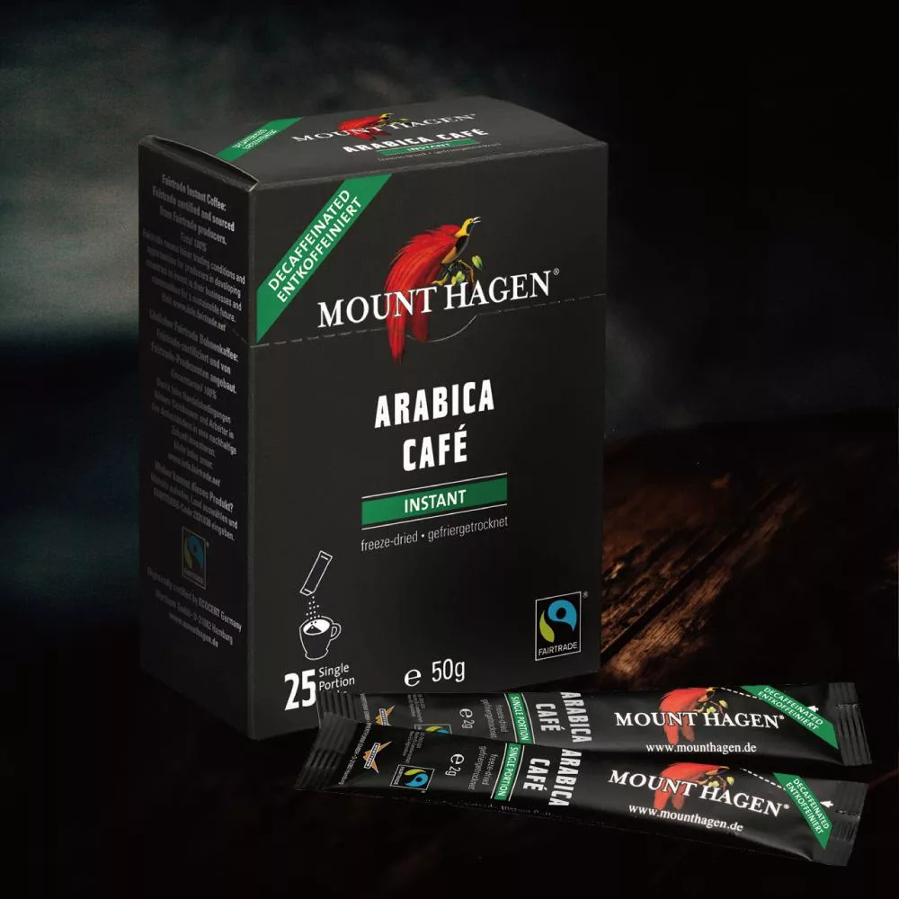 【Mount Hagen】德國進口 公平貿易低咖啡因即溶咖啡粉(2g x 25入)