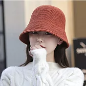 日本 BEAUTYJAPAN 羊毛混紡保暖可折邊毛線編織漁夫帽BJ2104 焦糖色
