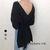 【Lockers 木櫃】不規則套頭深V領毛衣-3色 L110120611 黑色