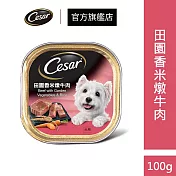 【Cesar 西莎】經典美味系列餐盒100g*24入(狗罐/犬罐)  田園香米燉牛肉餐盒