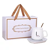 【EZlife】USB重力感應陶瓷保溫杯墊禮盒組 優雅白