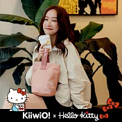 Hello Kitty x Kiiwi O! 聯名款．厚磅帆布手腕水桶包 RAINBO  乾燥玫瑰粉