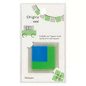【YAMATO】自由撕貼手帳用貼紙. 正方形-藍/綠