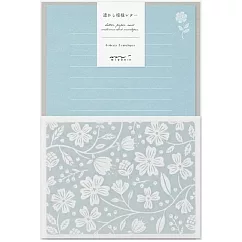 MIDORI 薄紗信紙組─ 花卉藍