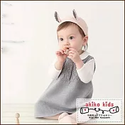 【akiko kids】可愛兔耳朵造型棉麻布料0.5-2歲寶寶髮帶  -粉色