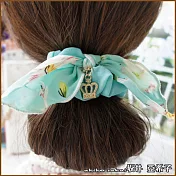 『坂井．亞希子』繽紛甜美蝴蝶結造型皇冠吊飾髮圈  -綠色