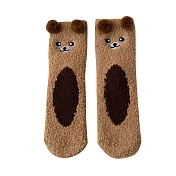 【EZlife】秋冬珊瑚絨地板保暖襪(2雙組) 咖啡