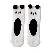 【EZlife】秋冬珊瑚絨地板保暖襪(2雙組) 黑白