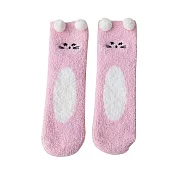 【EZlife】秋冬珊瑚絨地板保暖襪(2雙組) 粉色