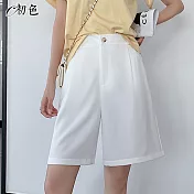 【初色】休閒高腰五分短褲-共6色-99520(M-2XL可選) XL 白色