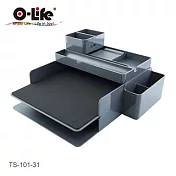 【O-Life】Target 平板公文架 (A4資料架 雙層 文件架 筆電收納 桌面收納) 灰色