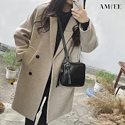 【AMIEE】日系保暖毛呢大衣外套(舒適/保暖/百搭/KDC-8509) XL 灰色