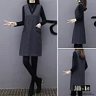 【Jilli~ko】秋冬厚款針織背心裙 M-XL A866　 M 深灰色
