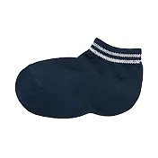 [MUJI無印良品]兒童棉混腳跟特殊編織淺口直角襪 15~19cm 深藍紋樣