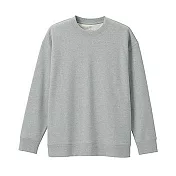 [MUJI無印良品]有機棉混緊密編織裏毛圓領衫 XXS-XS 灰色