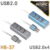 INTOPIC 廣鼎 USB2.0鋁合金集線器(HB-37) 灰色
