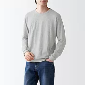 [MUJI無印良品]男有機棉節紗天竺長袖T恤 M 灰色