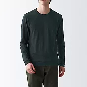 [MUJI無印良品]男有機棉節紗天竺長袖T恤 XL 黑色