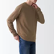 [MUJI無印良品]男有機棉節紗天竺長袖T恤 M 摩卡棕