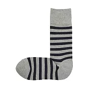 [MUJI無印良品]男棉混腳跟特殊編織橫紋直角襪 24~28cm