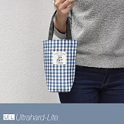 Ultrahard-Lite togo環保飲料袋(長版) - 水藍格紋