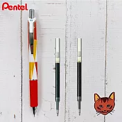 (1筆2芯)PENTEL 限量貓系列 極速鋼珠筆 阿比西尼亞貓