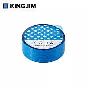 【KING JIM】HITOTOKI SODA 透明PET卷狀膠帶 15MM 交錯 CMT15-009