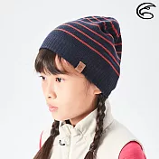ADISI 童 美麗諾雙層針織保暖帽 AH21044 / 城市綠洲 (帽子 毛帽 針織帽 保暖帽) 丈青/橘紅